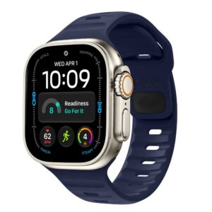 Dirželis Tech-Protect Silicone Line Apple Watch 8 / 9 / 10 / 11 / 12 / SE / Ultra (44 / 45 / 46 / 49 mm), atlanto mėlynas